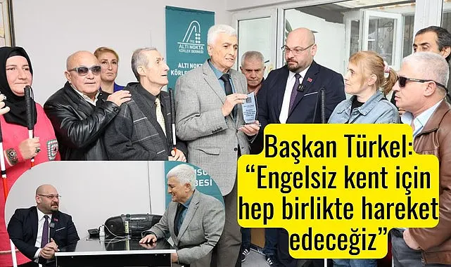 Başkan Türkel'den görme engelli bireylere 40 adet beyaz baston