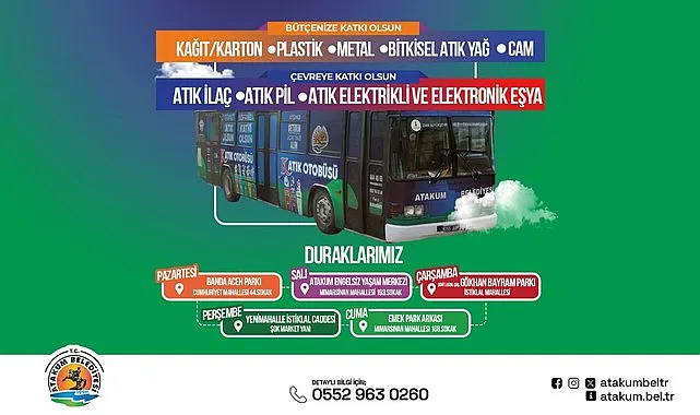 Atakum Belediyesi Katık Otobüsü sıfır atıkla doğayı korumaya devam ediyor