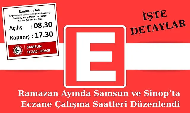 Samsun ve Sinop’ta Ramazan Ayı'nda Eczaneler bu saatler arasında hizmet verecek!
