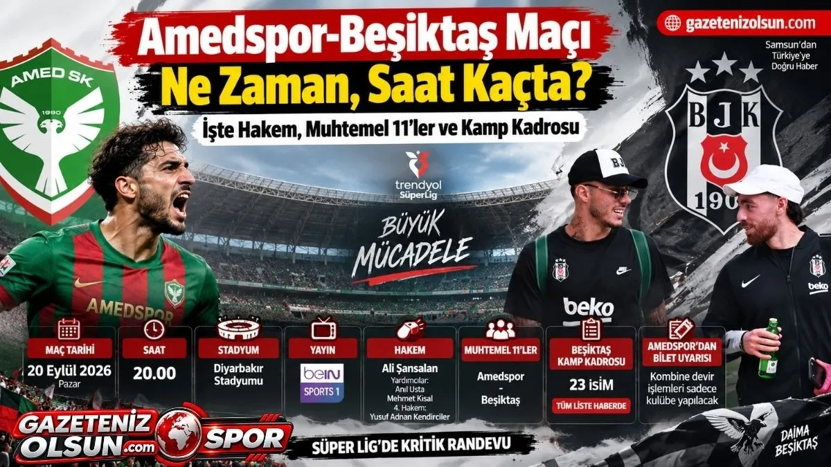 Amedspor Beşiktaş Maçı Canlı Yayın Ne Zaman? Hakem, Kadrolar ve Yayın Bilgisi