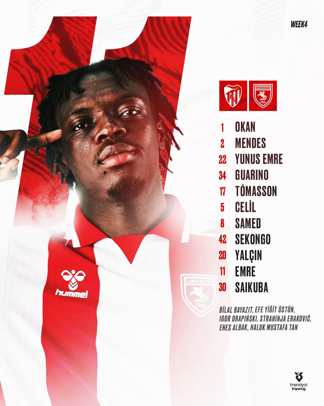 Kocaelispor Samsunspor Maçına Saatler Kala Muhtemel 11’ler! Samsunspor’un Muhtemel 11’i