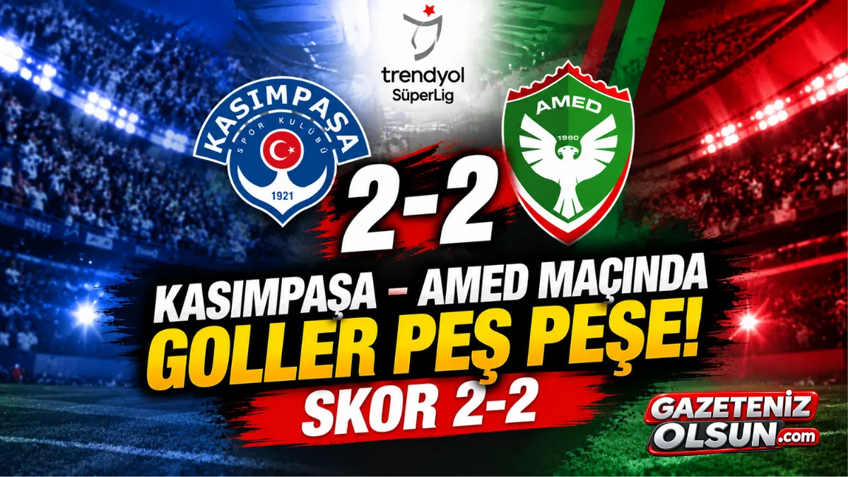 Kasımpaşa Amed Maçında Goller Peş Peşe! Skor 2-2