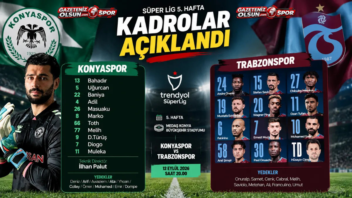 Konyaspor - Trabzonspor Maçında Kadrolar Açıklandı!