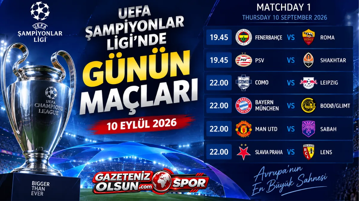 UEFA Şampiyonlar Ligi’nde Günün Maçları: Fenerbahçe-Roma Gecesi!