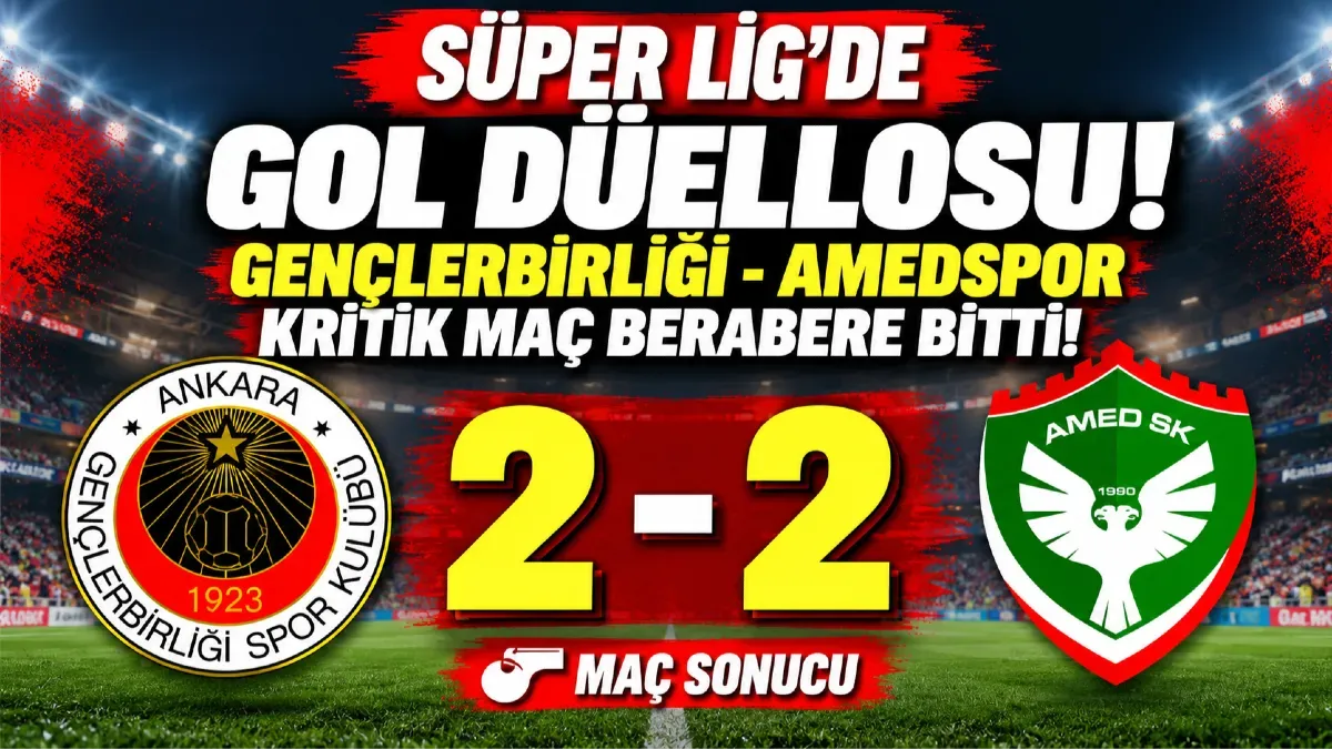 Amedspor Gençlerbirliği maçı canlı anlatım 2-2