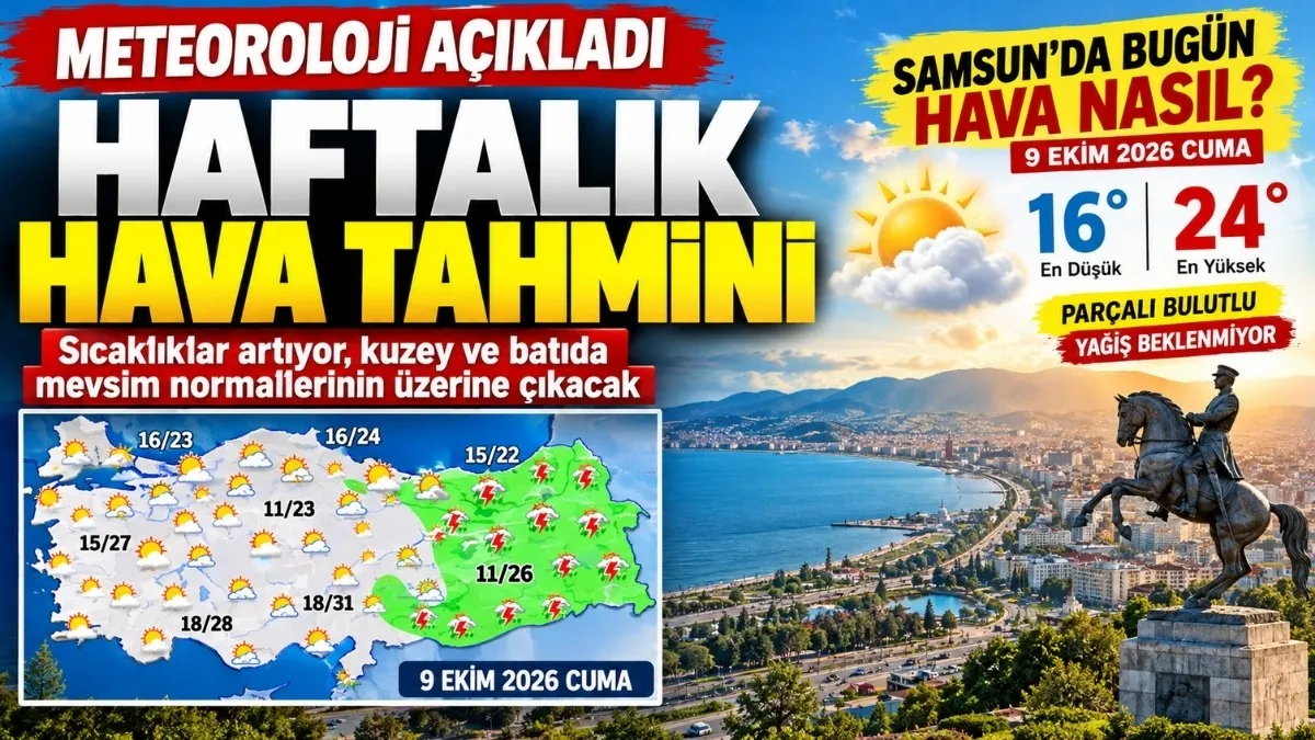 Samsun Hava Durumu 9 Ekim Samsun Hava Durumu Bugün Yağmur Var mı?
