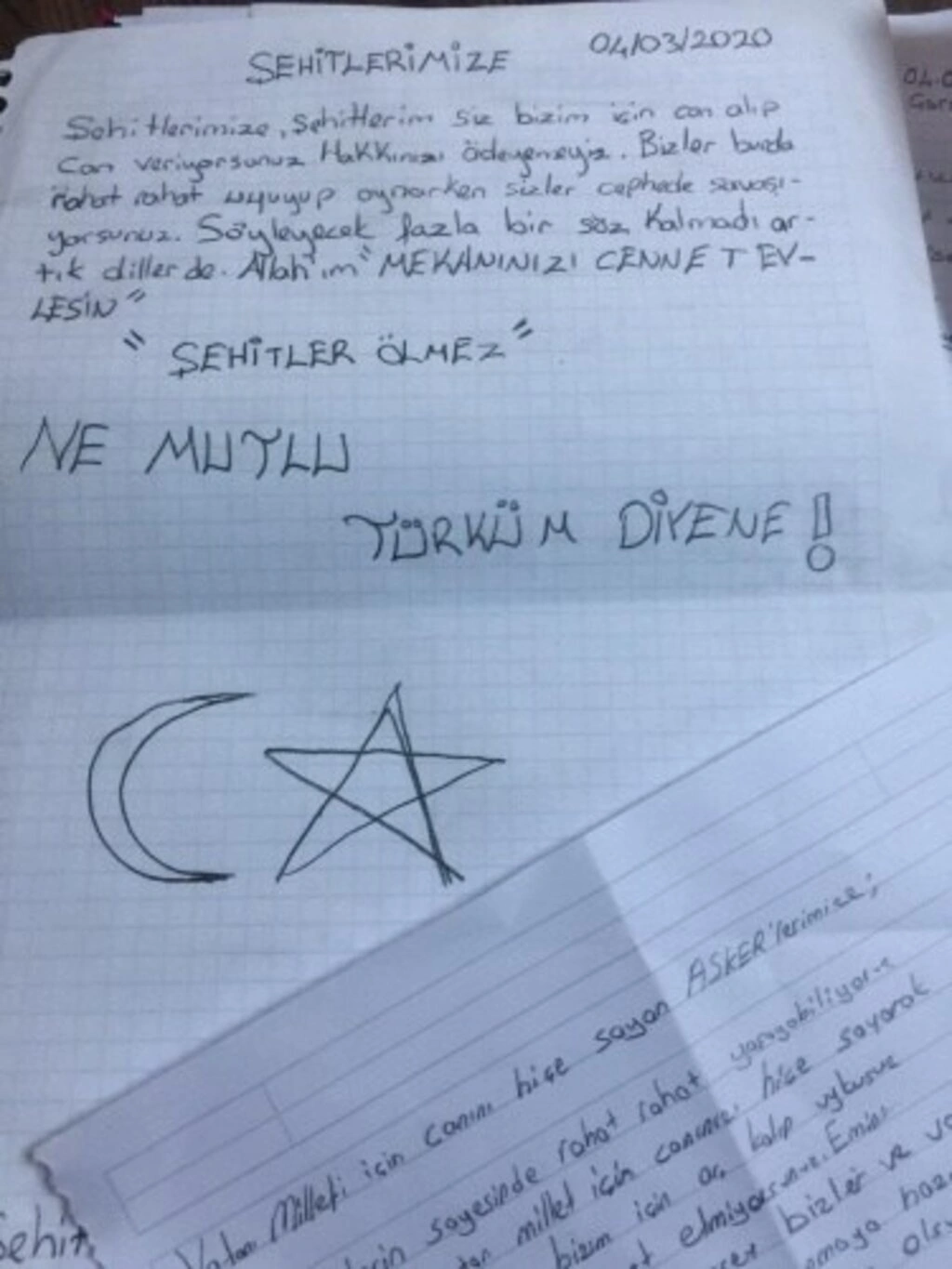 Atakum'dan İdlib'deki Mehmetçiğimize destek mektupları