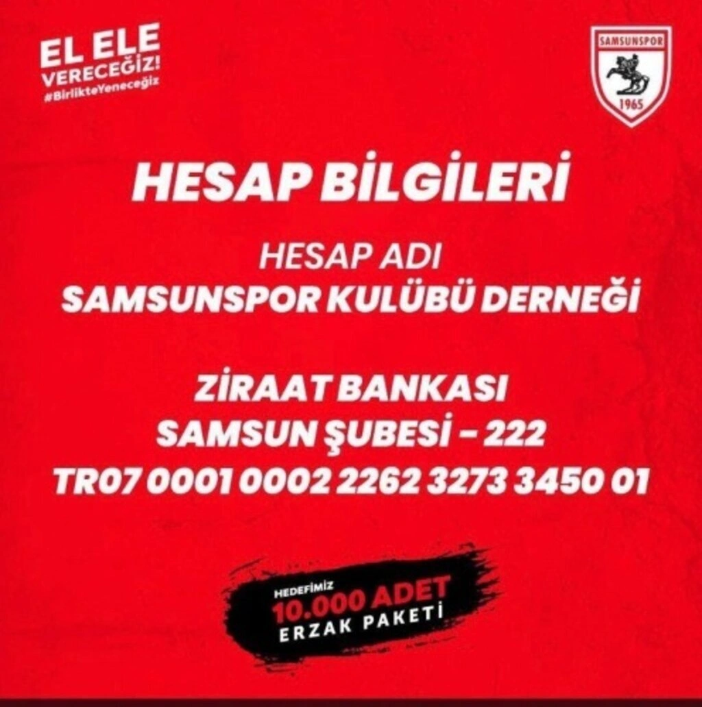 Samsunspor'dan yardım kampanyası