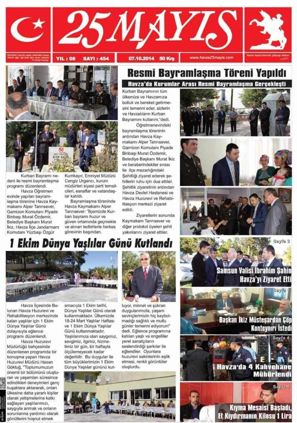 8 Ekim Samsun'un yerel gazeteleri