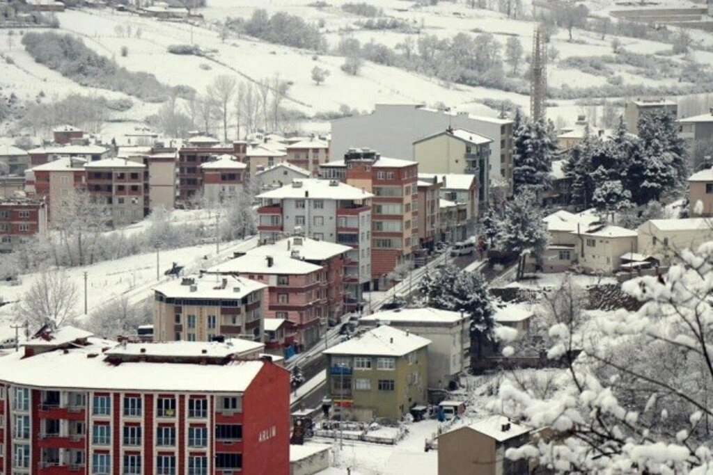 Samsun Kavak'tan kar manzaraları, kartpostallık görüntüler