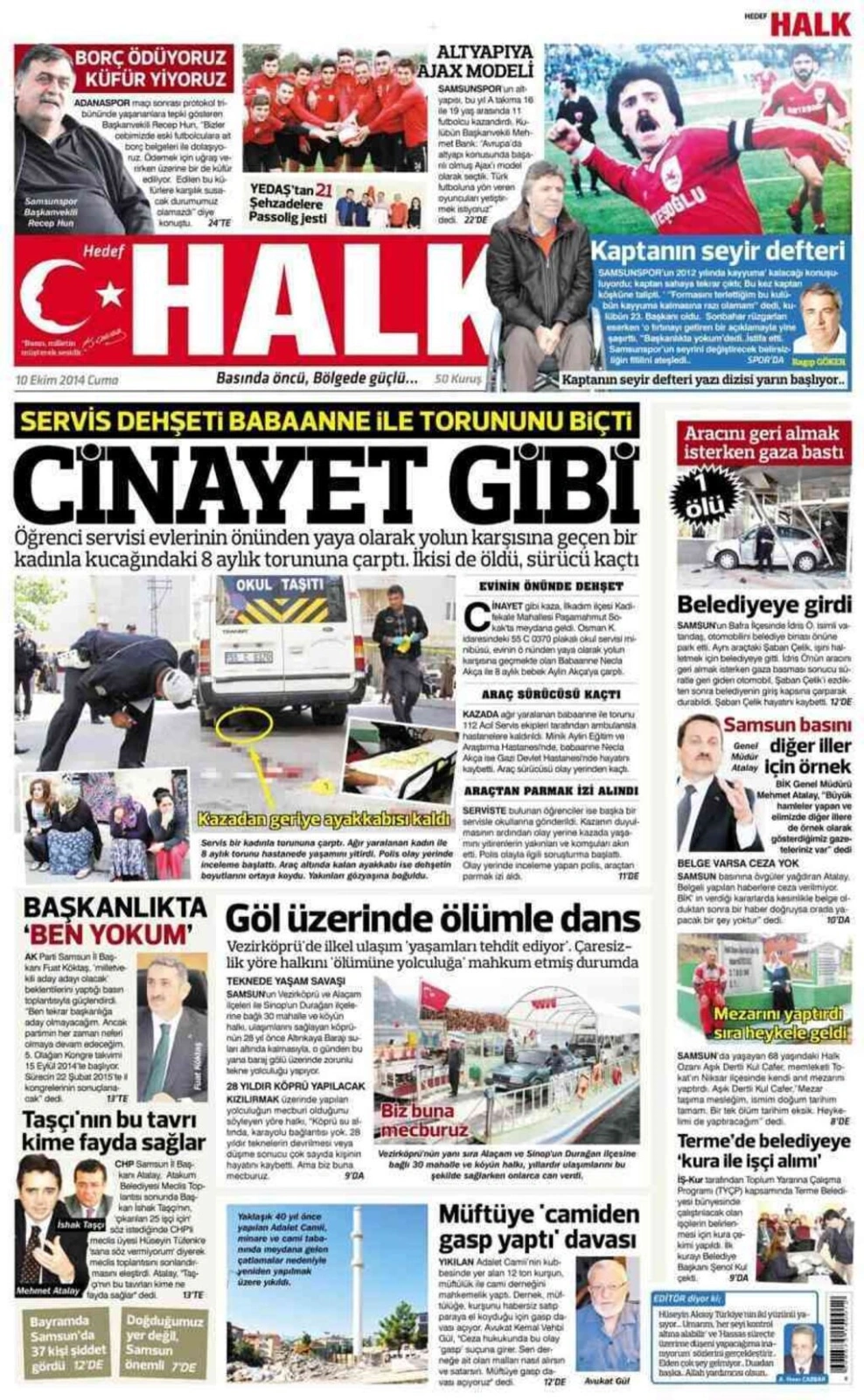 10 Ekim Cuma Samsun Yerel Gazeteleri