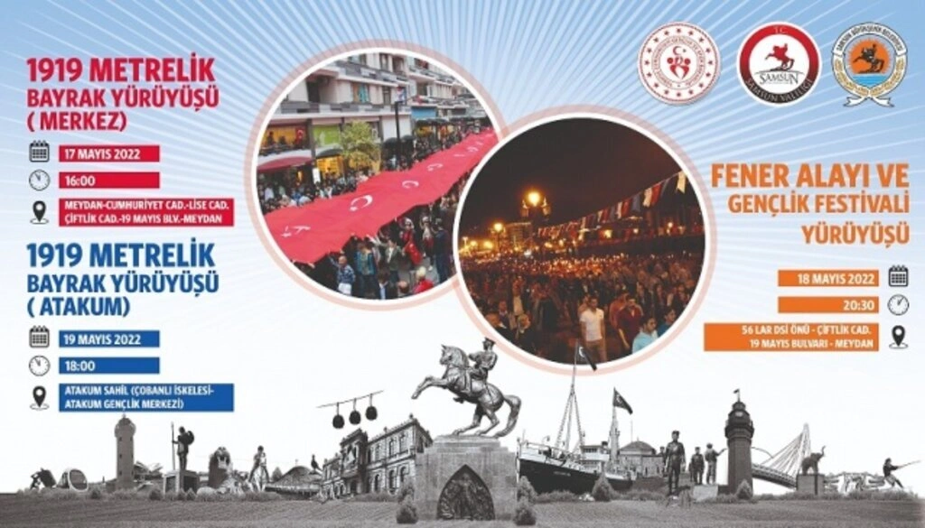 Samsun'da 19 Mayıs kutlamaları nefes kesiyor