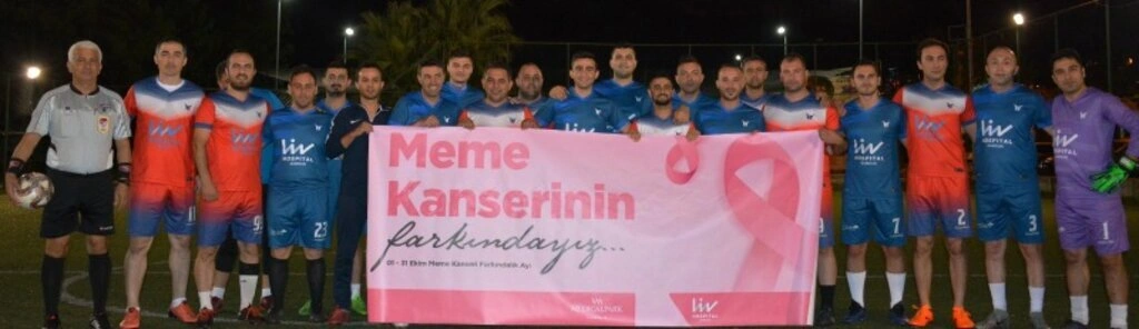 Hastanelerin dostluk maçında meme kanserine dikkat çekildi