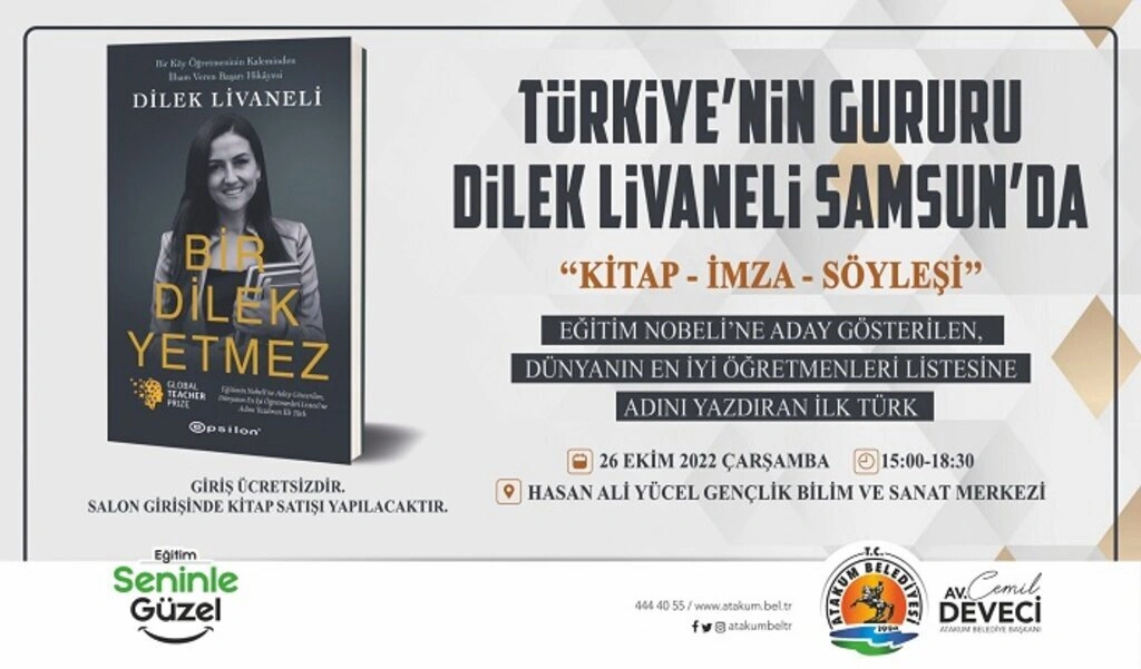 Eğitim Nobeli'ne aday gösterilen Dilek Livaneli Samsun'da