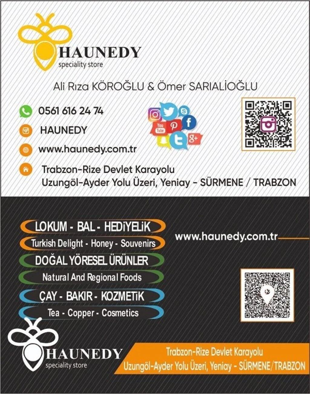Doğu Karadeniz'in yöresel ürünleri Haunedy Specialty Store Alışveriş Merkezi'nde