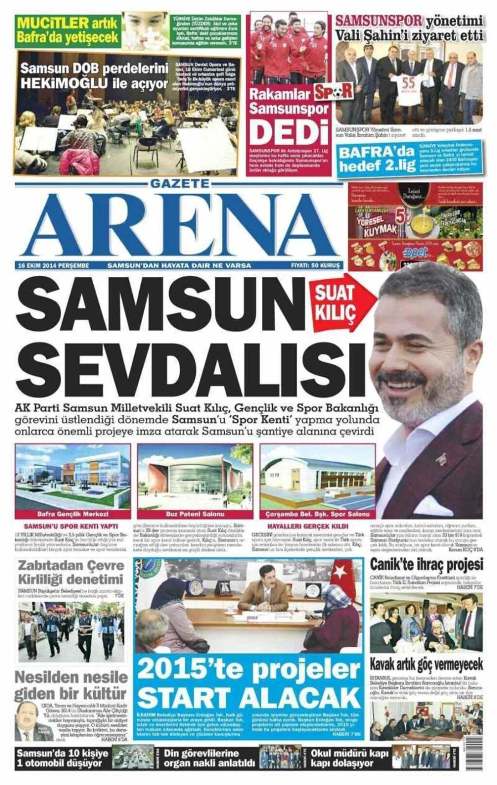 16 Ekim Samsun'un Yerel Gazeteleri