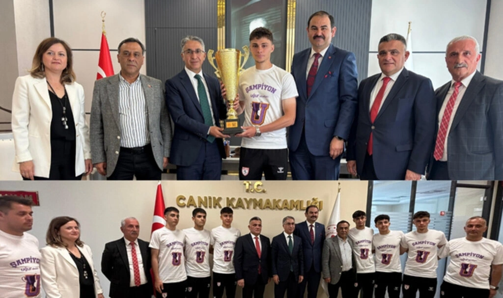 Şampiyon gençlerden Kaymakam Aydın'a ziyaret