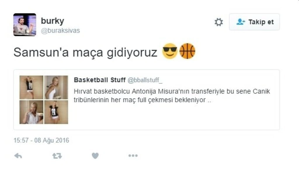 Antonija Misura Sandic Samsun Canik Belediyespor'a gelmesiyle tweetler yağdı