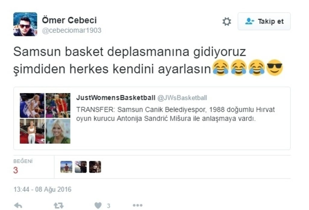 Antonija Misura Sandic Samsun Canik Belediyespor'a gelmesiyle tweetler yağdı