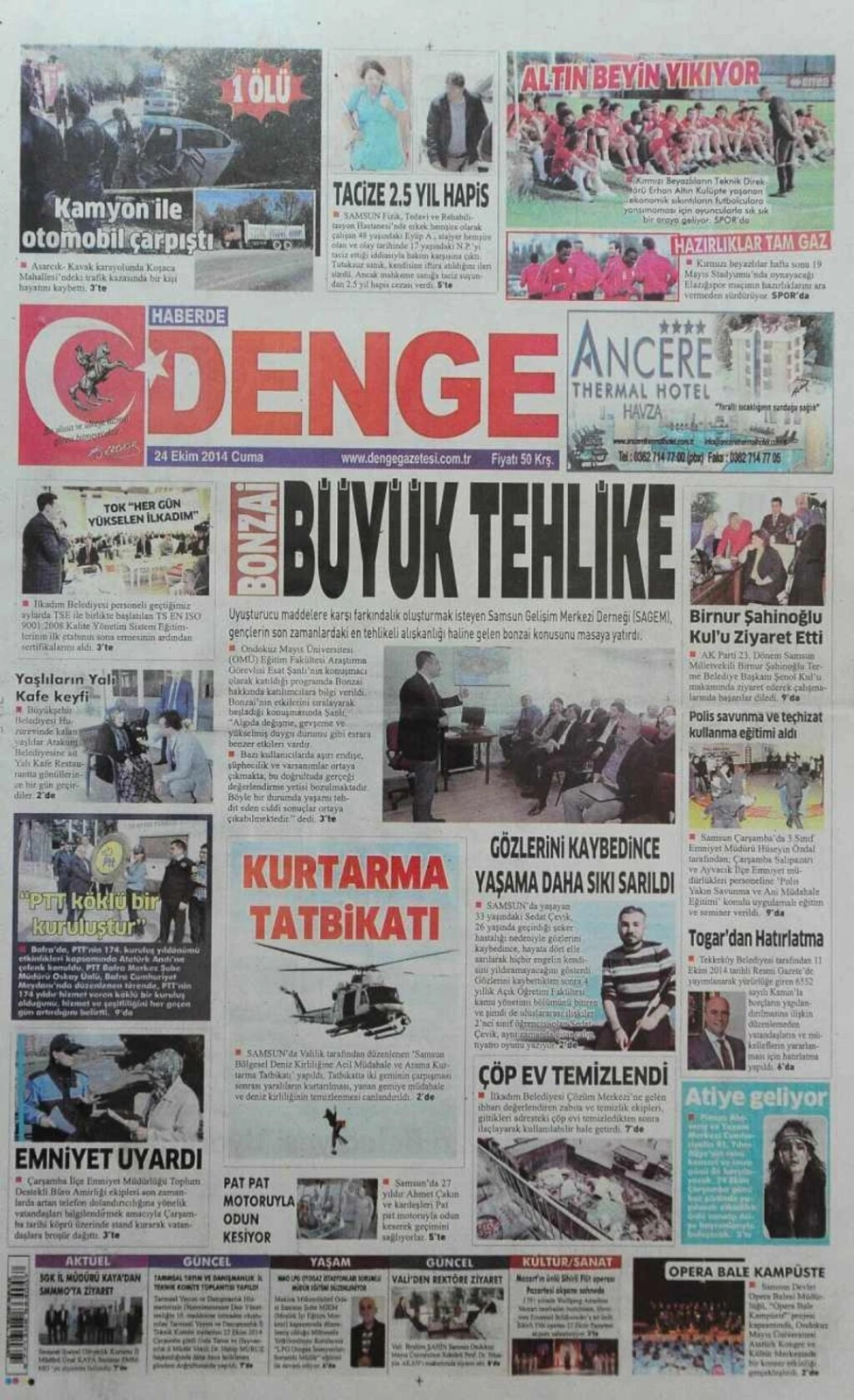24 Ekim Cuma günü gazeteleri