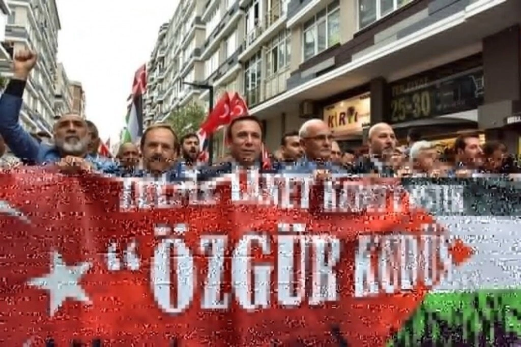 Samsun'da Zulme Lanet, Kudüs'e Destek yürüyüşü