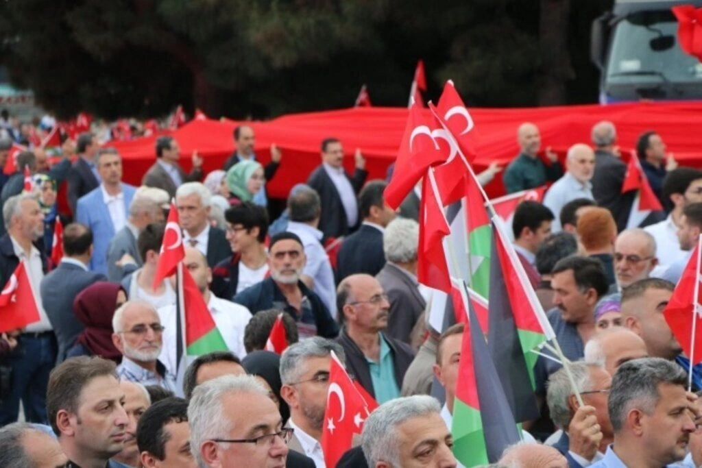 Samsun'da Zulme Lanet, Kudüs'e Destek yürüyüşü