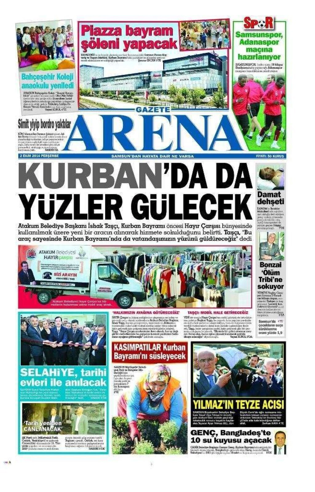 2 Ekim Perşembe Yerel Gazeteler