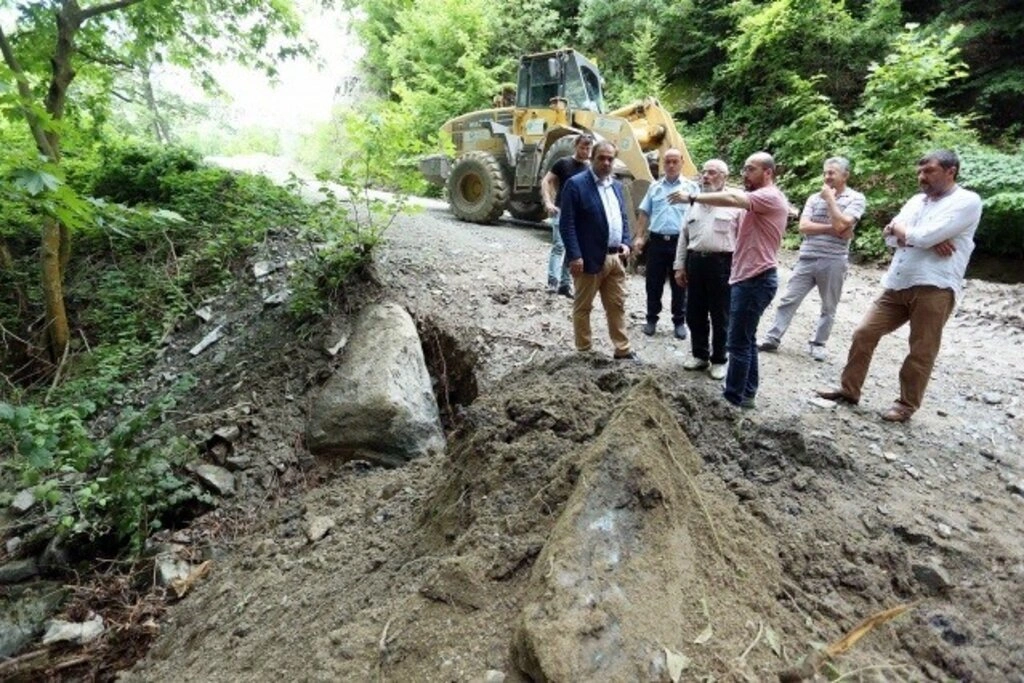 Canik'te sel ve heyelan afeti yaşandı