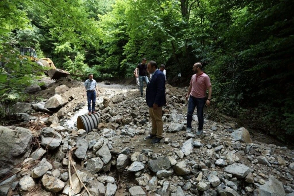 Canik'te sel ve heyelan afeti yaşandı