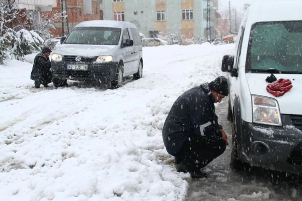 Samsun'dan kar manzaraları