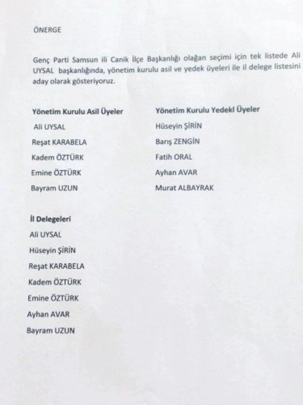 Genç Parti Canik İlçe konresi yapıldı