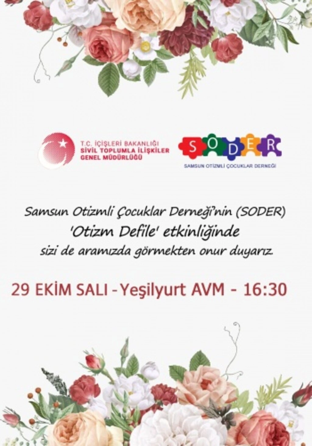 29 Cumhuriyet Otizm Defilesi Samsun'da