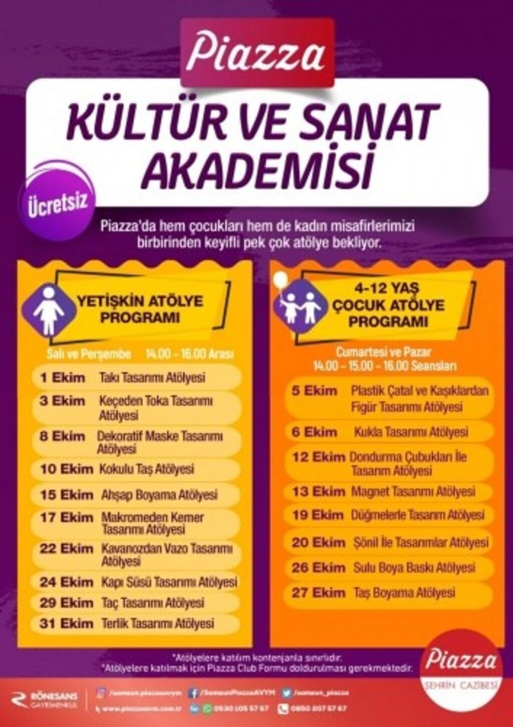 Samsun Piazza’da Keyifli Atölyeler
