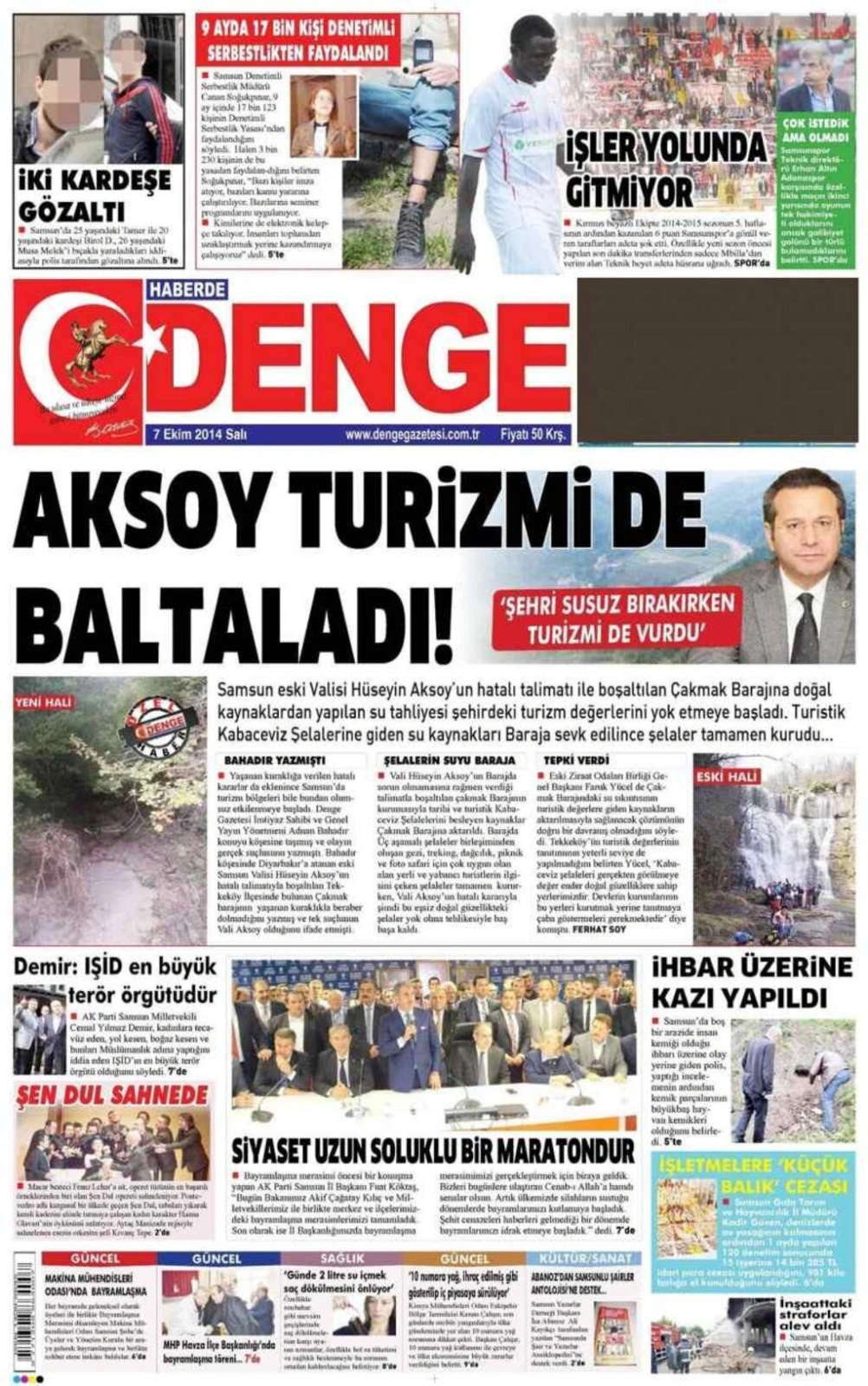 7 Ekim Salı Yerel Gazeteler