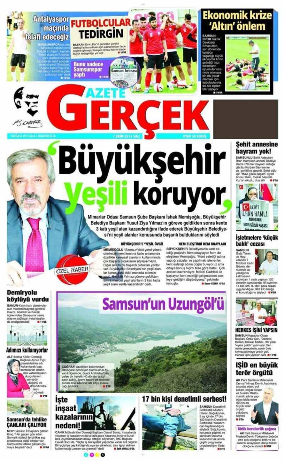 7 Ekim Salı Yerel Gazeteler